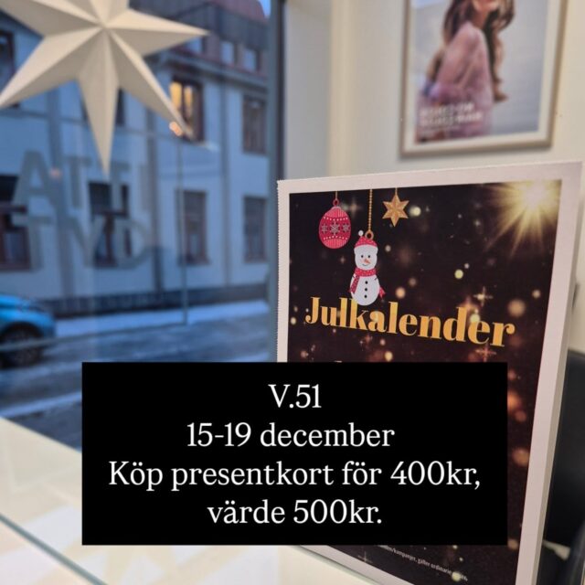 Har du ingen idé vilken julklapp din kära ska få?
Passa på att köpa presentkort hos oss.
Ge din käraste en stund till sig själv🩷🎄🎁